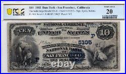 $10 1882 Date Back San Francisco, California The Wells Fargo Nevada NB CH#5105