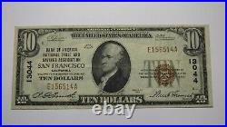 $10 1929 San Francisco California CA National Currency Bank Note Bill #13044 VF