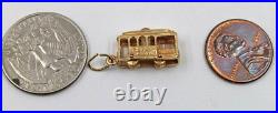14K Yellow Gold San Francisco California Cable Car Trolley Stanhope Charm 3gm