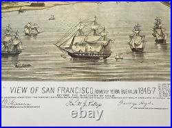 1846-47' San Francisco, CA- Color Map Drawn Reproduction Lithograph-18x18