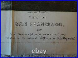 1850 View of San Francisco ANTIQUE COLOR LITHOGRAPH 14 x 14 ALL Original