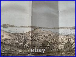 1852 San Francisco Bird's Eye View Map 2 Volumes History of the World Henry Bill