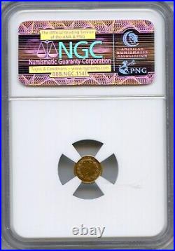1853 G25C California Fractional Gold / BG-222 NGC UNC / Round Liberty