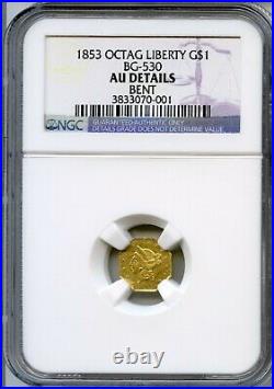 1853 Oct Lib G$1 California Gold / BG-530 NGC Nice Original