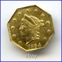 1854 Oct Lib California Gold / BG-108 Better Period One Made into a Button