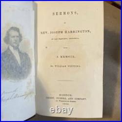 1854- Sermons of Rev. Joseph Harrington of San Francisco California. With memoir