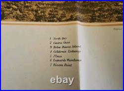 1857 California Color Map Antique View of San Francisco, Henry Bill, Bird's Eye