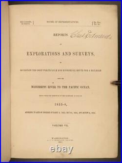 1857 Pacific Exploration RAILROAD Indians San Francisco California Fossils RARE