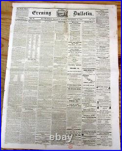 1858 San Francisco CALIFORNIA newspaper ABE LINCOLN DEBATES DOUGLAS in ILLINOIS