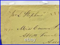 1858 San Francisco CA Dbl Rate Cover to Mass Perforated 10c Green Pair Steamship