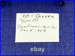 1858 San Francisco CA Dbl Rate Cover to Mass Perforated 10c Green Pair Steamship
