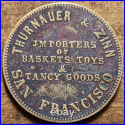 1860's San Francisco, California CA Thurnauer & Zinn Spiel Marke Merchant Token