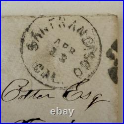 1860s San Francisco California Local Carrier Cork Killer Postal Cover Scott 63