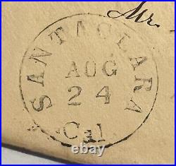 1866 Santa Clara City California Cover Sent To San Francisco Huge Cancel