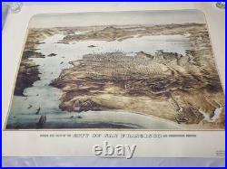 1868 San Francisco, CA- Color Map Drawn Reproduction Lithograph-23x35