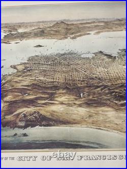 1868 San Francisco, CA- Color Map Drawn Reproduction Lithograph-23x35