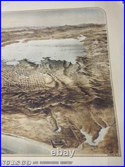1868 San Francisco, CA- Color Map Drawn Reproduction Lithograph-23x35