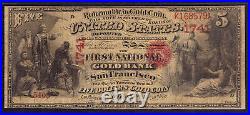 1870 $5 First National Gold Bank Note San Francisco California Pmg Very Fine 20