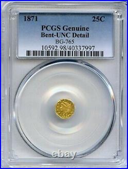 1871 G25C California Gold / BG-765 PCGS UNC