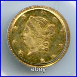 1871 Rd Lib G50C California Fractional Gold / BG-1011 PCGS MS63 OGH