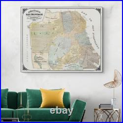 1875 Map of San Francisco California Streets, Neighborhoods & Waterfront