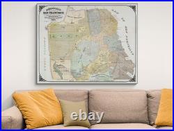 1875 Map of San Francisco California Streets, Neighborhoods & Waterfront