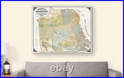 1875 Map of San Francisco California Streets, Neighborhoods & Waterfront