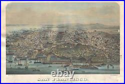 1877 G. T. Brown Bird's-Eye View of San Francisco, California (Howell reprint)