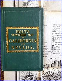 1878 California Nevada Map Warren Holt Charles Gibbes EXRARE ORIGINAL