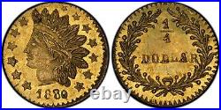 1880/76 Rd Ind G25C California Fractional Gold / BG-885 PCGS Unc