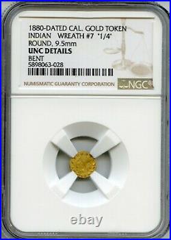 1880 Rd Ind 1/4 California Gold Token / NGC POP 5