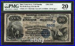 1882 $10 Wells Fargo Nevada NB of San Francisco California PMG 20 Fr. 545 CH#5105