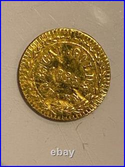1885 Arms of California Gold Token Proof-like Condition 15 K Gold Tested RARE
