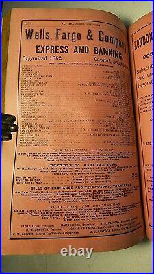 1887 San Francisco Directory Langley's Bay Area California Business Personal Ads
