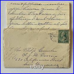 1889 Us Cover San Francisco Box Backstamp With Letter Neighbor Moving To Alaska