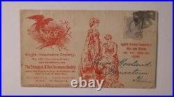 1890 San Francisco California Eagle Insurance 1c Circular Rate Folded Letterhead