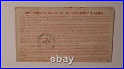 1890 San Francisco California Eagle Insurance 1c Circular Rate Folded Letterhead