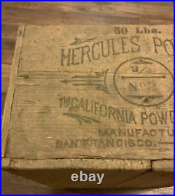 1890s California Powder Works Hercules Dynamite Crate San Francisco CA