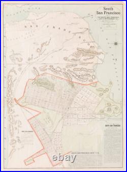 1892 Large (30.75 x 42.5 in.) Promotional Map of South San Francisco, California