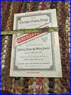 1893 California Powder Works Hercules Powder Mining Dynamite San Francisco Ca