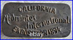 1894 California Mid-Winter Int'l Expo Metal Case with Lid San Francisco, CA