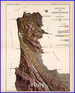 1895 Geological map of the San Francisco Peninsula