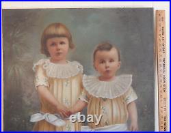 1896 Antique San Francisco California Listed Artist Oil Painting Children 36 in