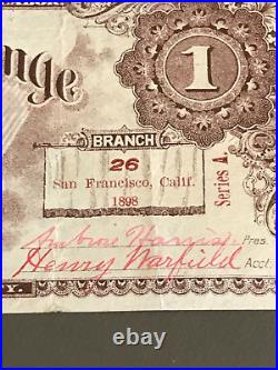 1898 San Francisco California, Labor Exchange Script, Very Fine +, scarce