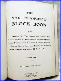 1901 SAN FRANCISCO BLOCK BOOK 700 MAPS of LOTS BLOCKS PARCELS with Names of Owners