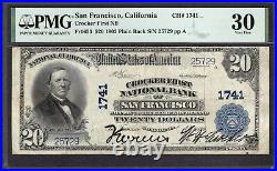 1902 $20 Crocker First NB San Francisco California PMG 30 Fr. 653 CH#1741