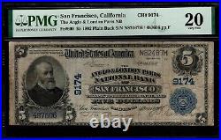 1902 $5 Anglo & London Paris NB San Francisco California PMG 20 Fr. 600 CH#9174