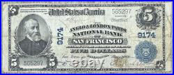 1902 $5 Anglo & London Paris, National Bank of San Francisco, California FR# 601
