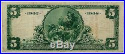 1902 $5 National Currency Crocker Bank San Francisco California CH# 3555 WW