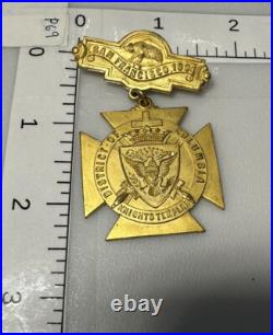 1904 Knights Templar San Francisco California Freemason Bear Pin Pinback Button